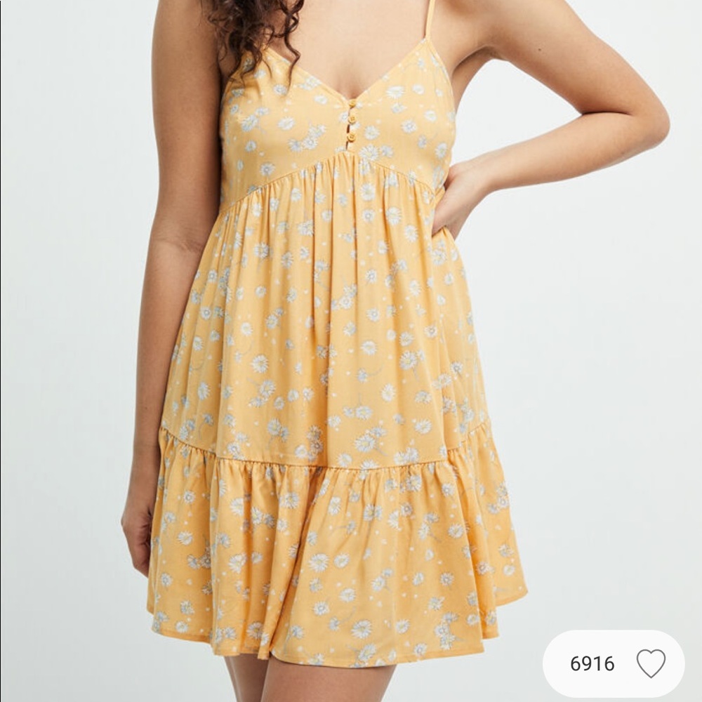 Pacsun LA hearts orange floral daisy print dress